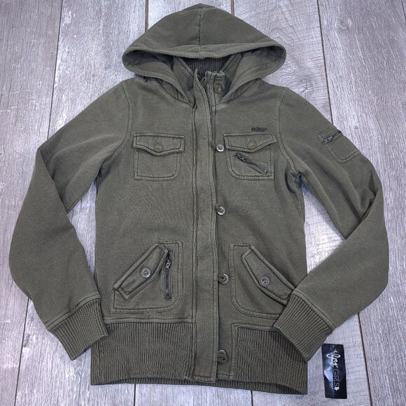 Fox Racing Girls Roadie Bomber Jacket Youth Size XL Olive Green Military Fatigue - Picture 1 of 9
